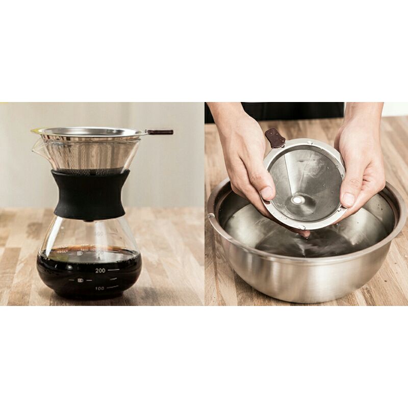 Filter Penyaring Kopi V60 Cone Coffee Dripper Filter Size Medium f-402 Silver