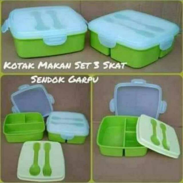 [DEASHOP] [FOOD STORAGE] TEMPAT MAKAN LUNCH BOX GOLDEN SUNKIST + SENDOK GARPU