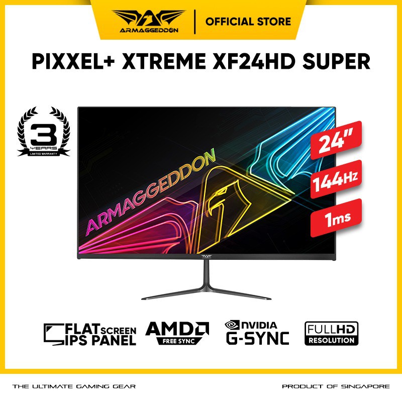 Armaggeddon Pixxel+ Xtreme XF24HD Super Gaming Monitor with 144hz Refresh Rate & 1ms Response Time-XF24HD