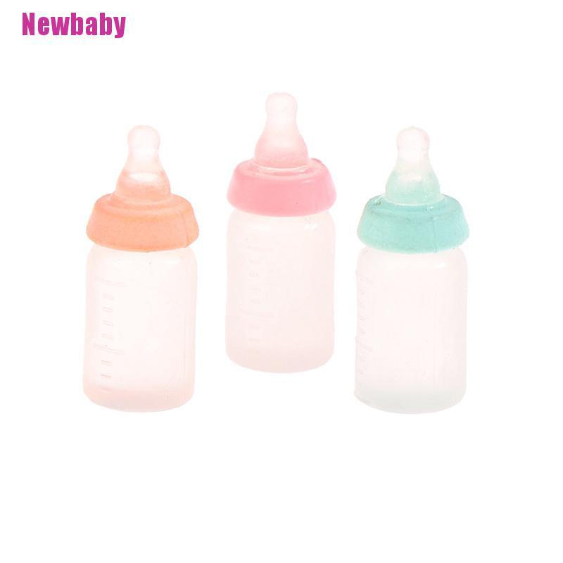 (Newbaby) 6pcs Miniatur Botol Susu Bayi Skala 1: 12 Untuk Rumah Boneka