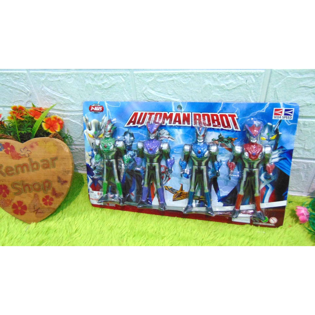 2061 PAKET HEMAT AutomanRobot 4 in 1 MINIATUR ACTION FIGURE ROBOT ULTRA ULTRAMAN ULTRAMEN