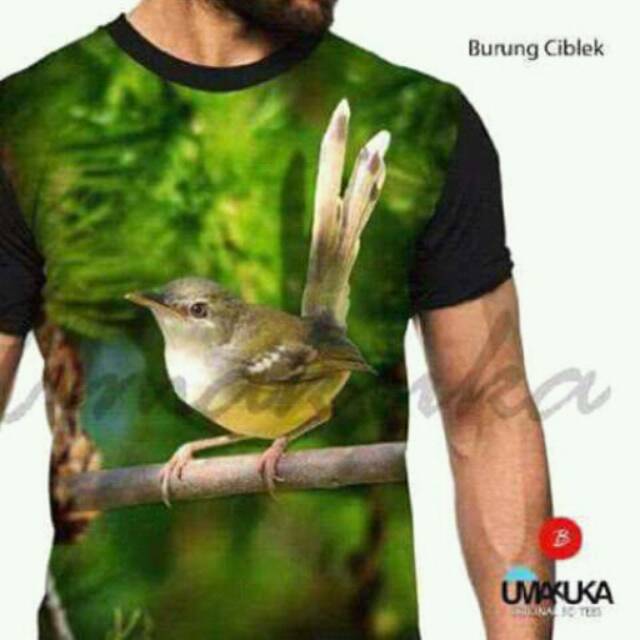 Kaos 3D burung ciblek