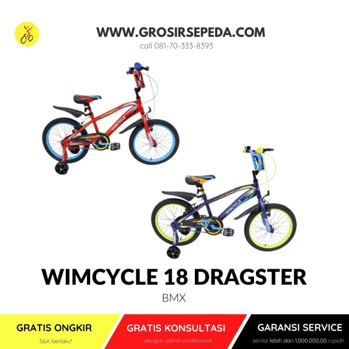 Sepeda Bmx Wimcycle Termurah Awet Original Wimcycle Dragster Ukuran 18 Ban Kecil