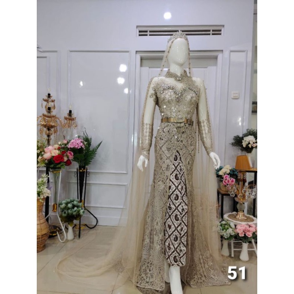 KEBAYA AKAD SUPER PREMIUN//KEBAYA MODERN TERBARU/KEBAYA DRES BEREKOR//GAUN  MEWAH //GAUN PENGANTEN // KEBAYA AKAD NIKAH