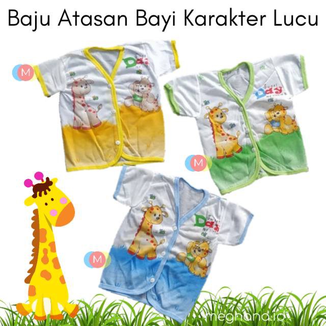 BB09 Baju Bayi Lengan Panjang Motif Lucu Imut Newborn 0-3 bulan