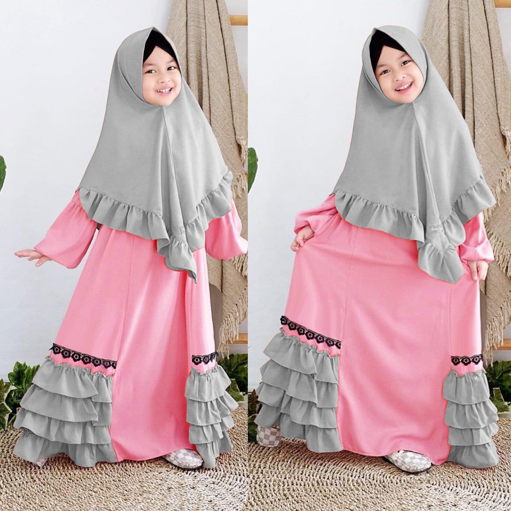 PAKAIAN ANAK PEREMPUAN GAMIS SYARI AQILLA KID FREE BERGO DMR