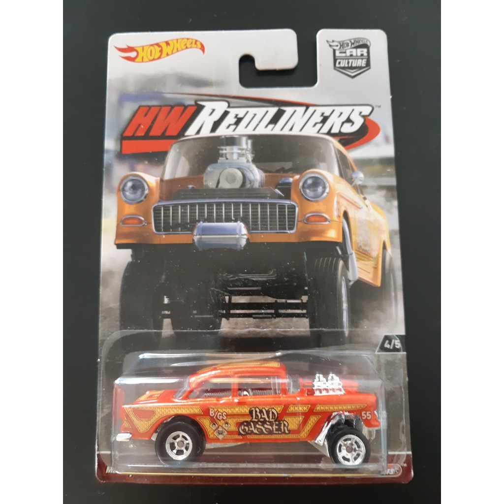 HW Redliners 55 Chevy Bel Air Gasser Hotwheels Hot Wheels bad 4/5 Mobil Diecast Original