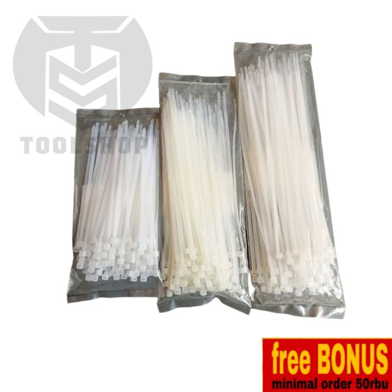 Kabel Ties Putih 100 x 2.5 mm Isi 100 Pcs Tali Tis