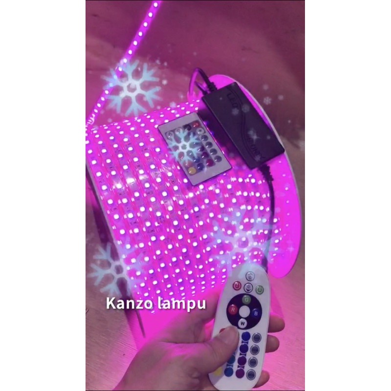 Lampu selang led WARNA WARNI meteran RGB 5050 set komplit tinggal pakai plus remot