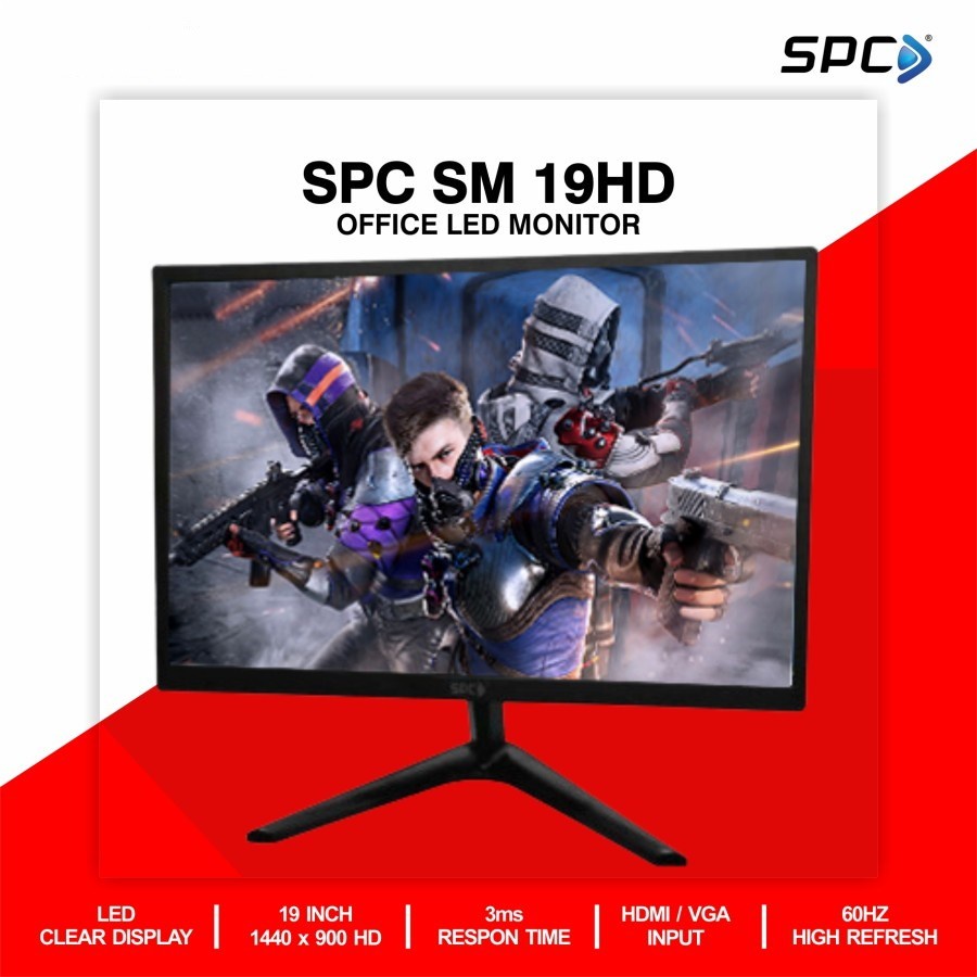 LED MONITOR KOMPUTER GAMING SPC 19" INCH GARANSI RESMI 1 TAHUN