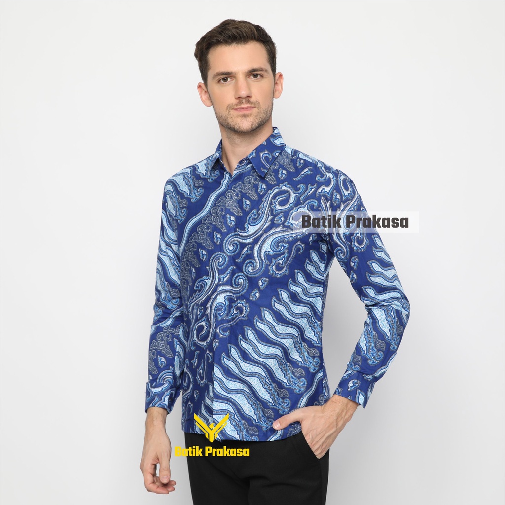 Kemeja Batik Prakasa Motif Tirta Kresna Slimfit Lengan Panjang Batik Solo