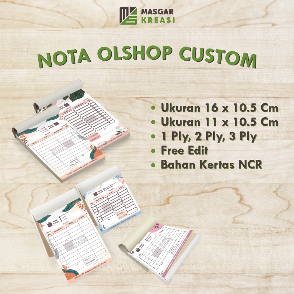 

Nota Olshop Custom 1Ply, 2Ply, 3Ply