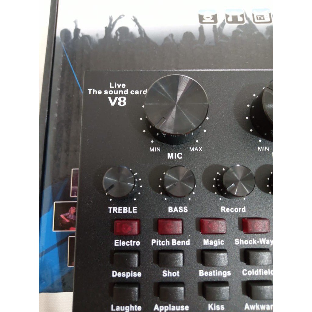 Soundcard Audio USB External V8 Efek Sound Card Elektronik Live Mixer Bluetooth suara Eksternal