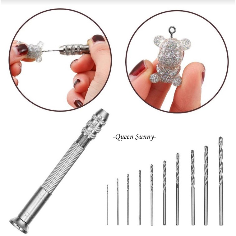 Mini Pen Hand Drill Manual Bor Tangan Lobang Tiny Stainless Steel PCB