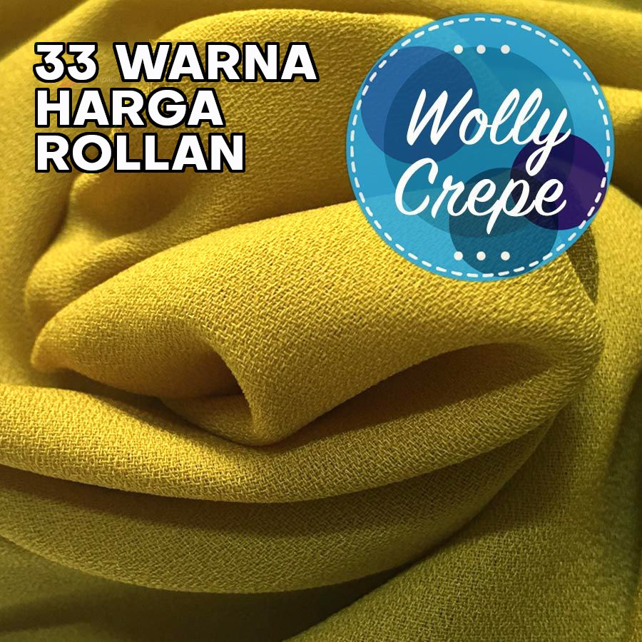 Kain Bahan WollyCrepe ZiZeZa Harga Grosir Paket 55 yard sama dengan 1 ROLL Premium Grade A