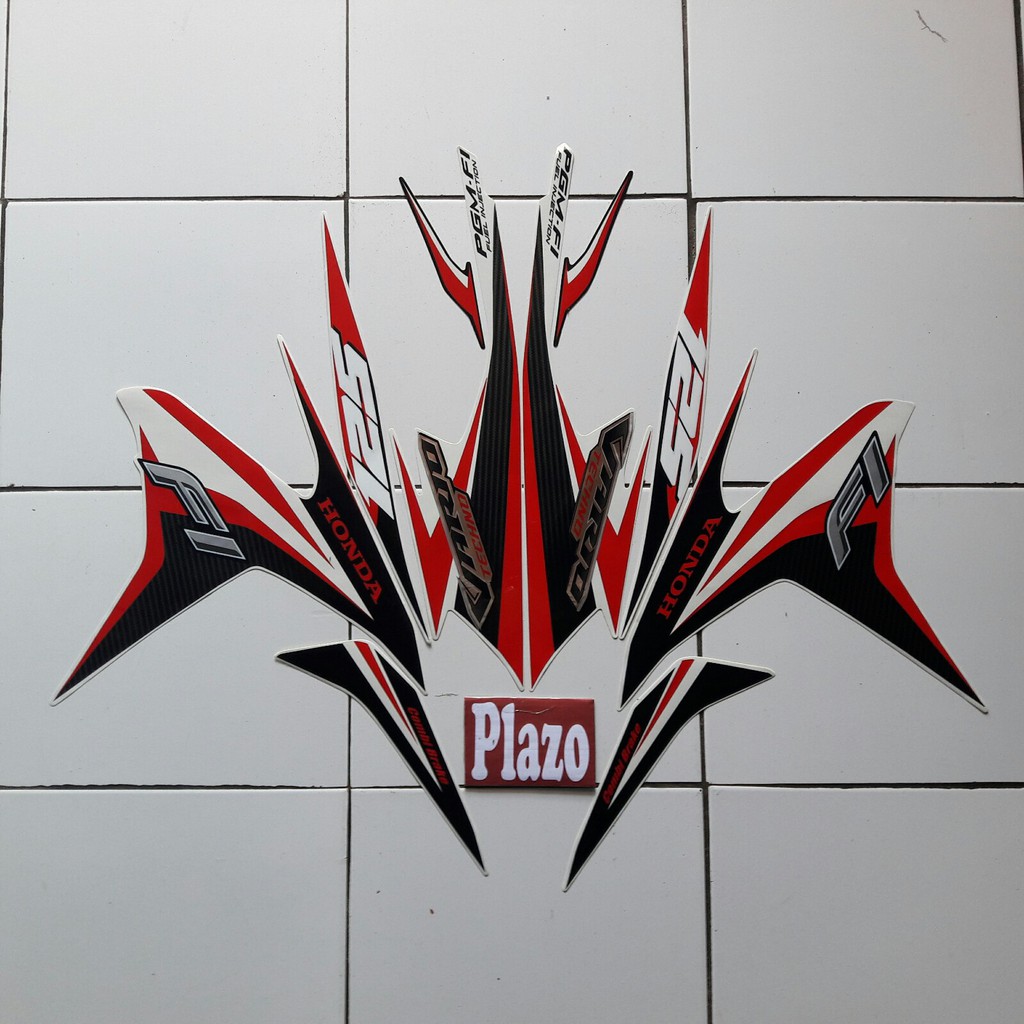 stiker motor vario techno 125 fi 2014 putih-merah