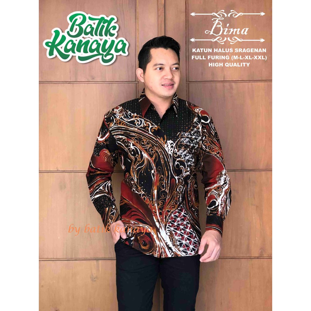 BIMA KANAYA KEMEJA BATIK SOLO PRIA LENGAN PANJANG FULL FURING ATASAN PREMIUM MODERN KATUN Proboseto PARI COKLAT PEKSI LUHUR KEMBANG BIRU EDELIN TIERTA SEMULUR SIDOMUKTI DWI REKTA PARANG CENDONO SOGAN PERWIRA TUMURUN KLASIK JAYANEGARA BATIK SOLO AMANAH