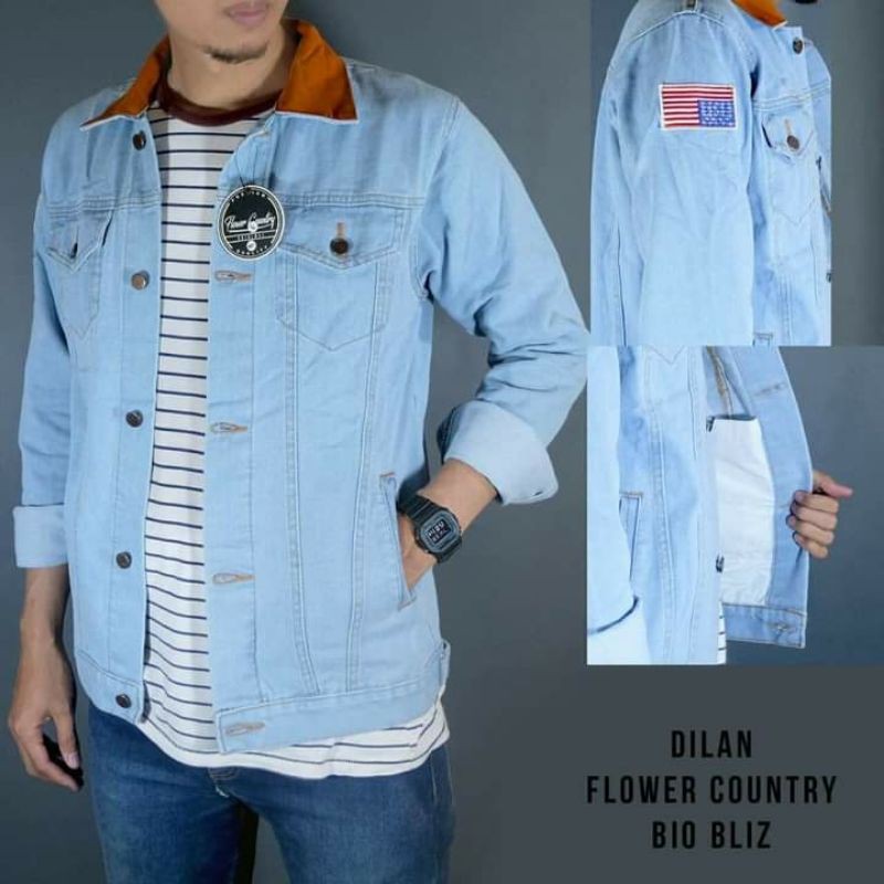 Jaket jeans pria/jaket jeans dilan/jaket pria/jaket/COD BAYAR DI TEMPAT/jaket jeans kancing