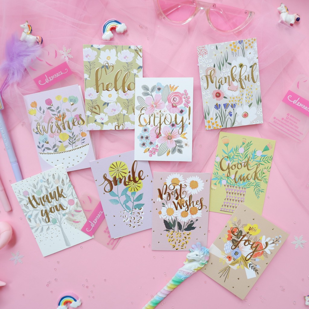 kartu ucapan tinta gold untuk graduation, ulang tahun, mothers day happy wedding day new born wisuda