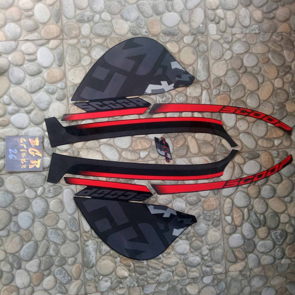 stiker/sticker striping list body motor Honda scoopy sporty 2021 hitam