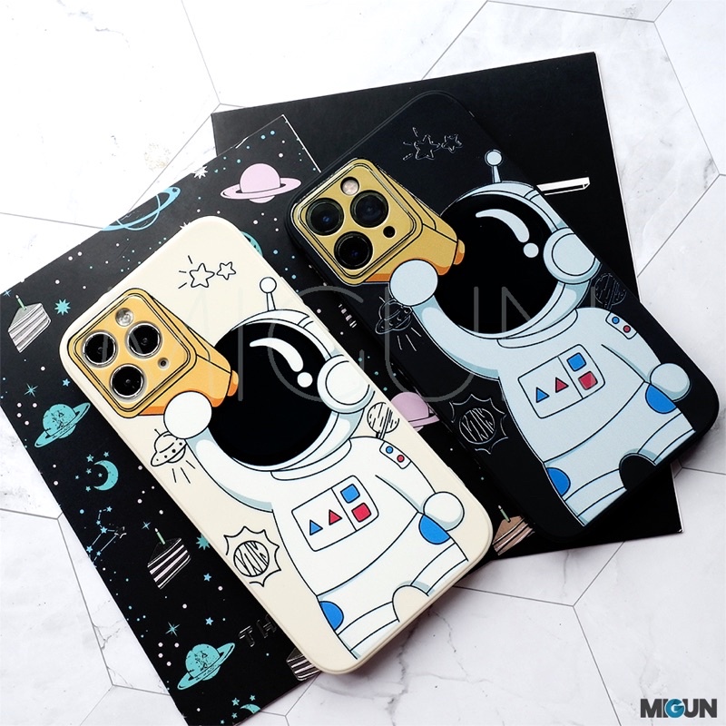 6D ASTRONAUT EDGE- 6D PRINTED - For Iphone 6 7 8 6+ 7+ 8+ X XR XSMAX 11 11PRO 11PROMAX 12PRO MAX