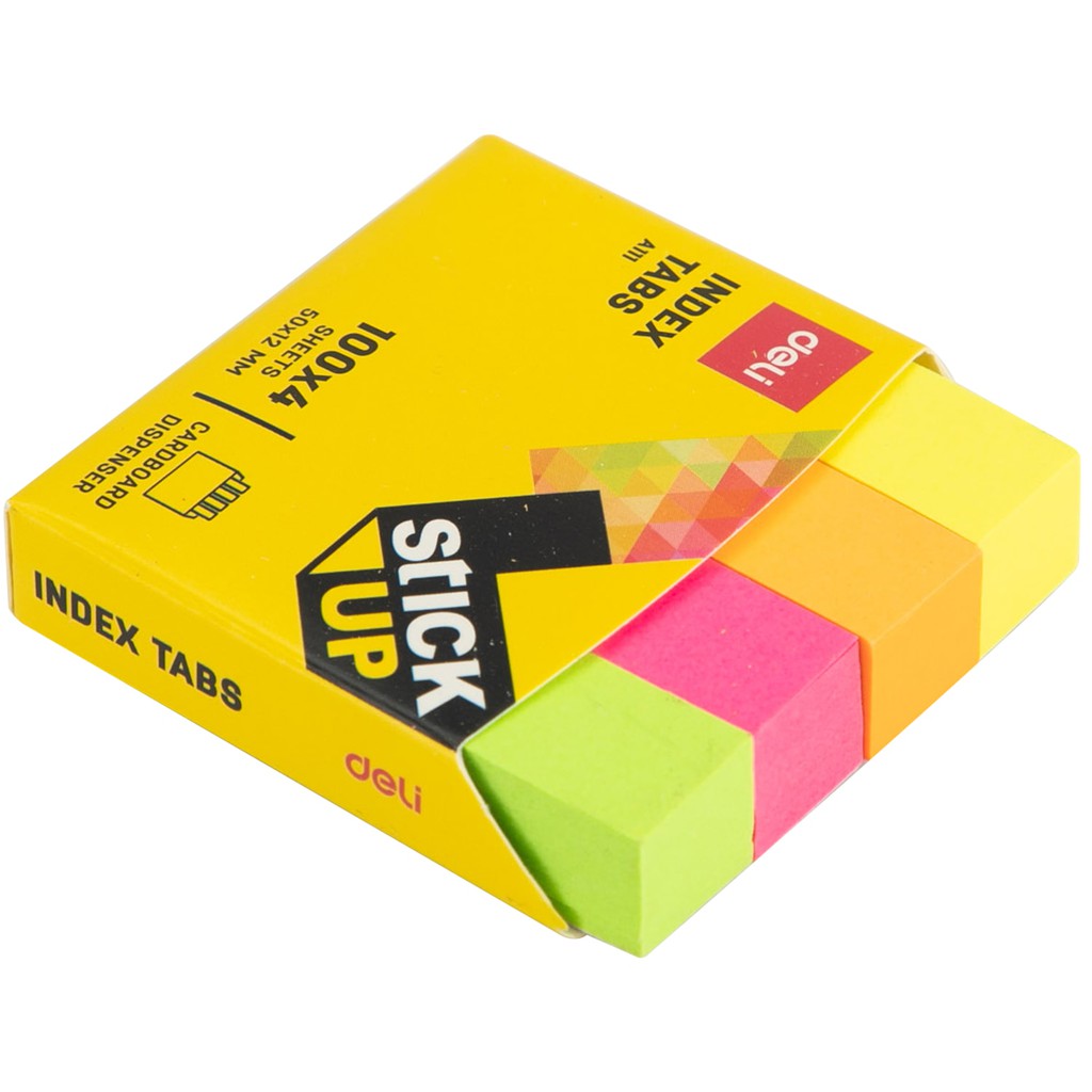 Deli Index Tab penanda warna cerah melekat kuat media yang ditempel tetap bersih 100sheet EA11102-2