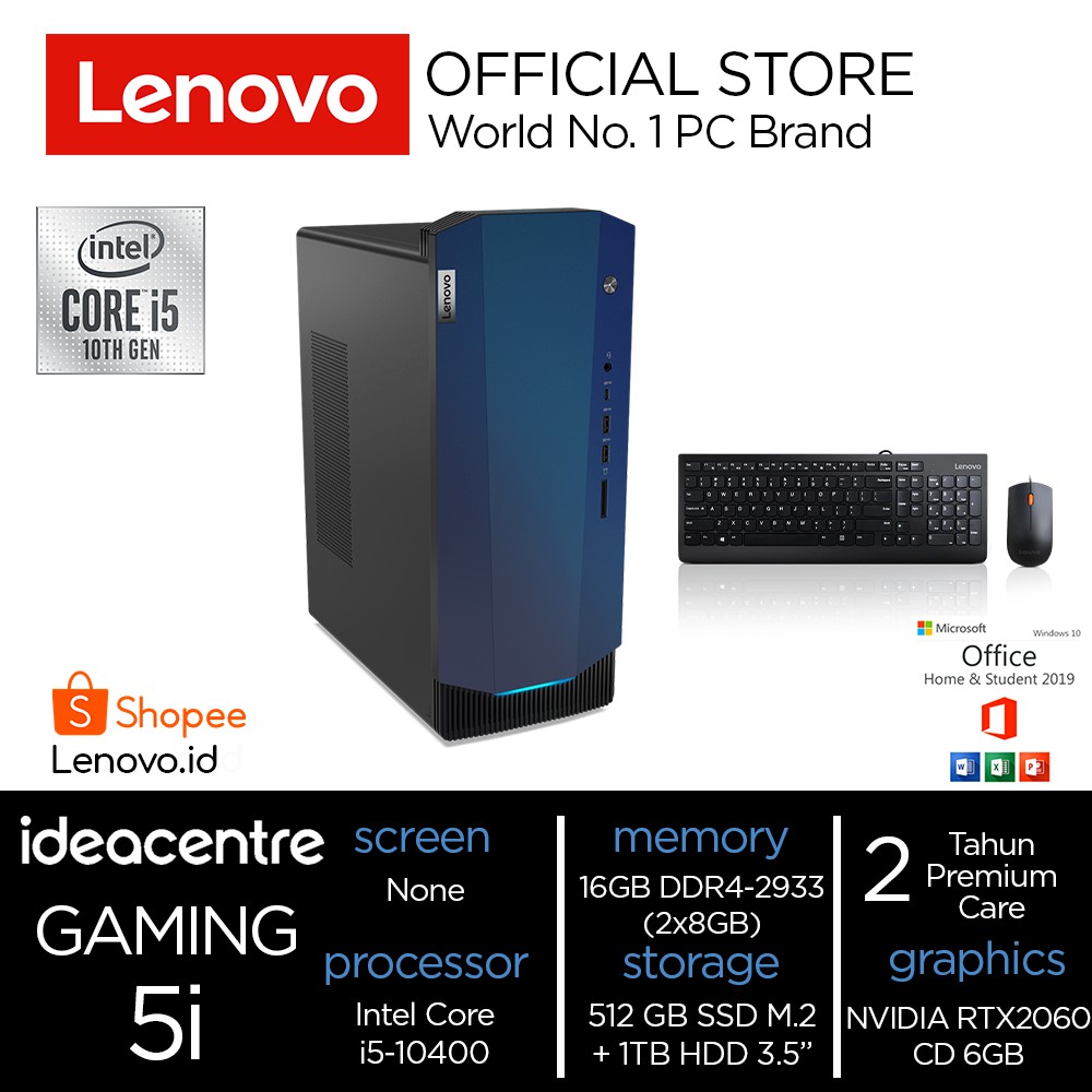 Lenovo PC IdeaCentre Gaming 5i BXID i5 10400 RTX 2060 6GB NVIDIA 16GB