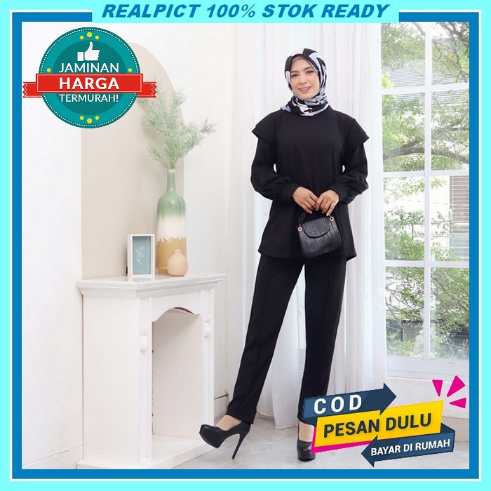 Dera Set Lengan Balon Long Jumbo Ld 120 Crinkle Airflow / Setelan Elng Poppy Setcel Jumbo Xxl Bigsiz