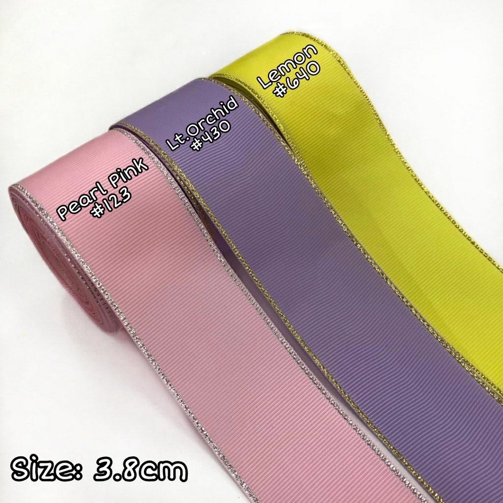 1 YARD (91 CM) 3.8 CM PITA GROSGRAIN LIST GOLD | EMAS | PITA KADO HAMPERS