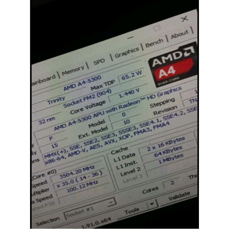 AMD A4 5300 3.6GHz FM2 Processor with Radeon HD7480D Graphic APU