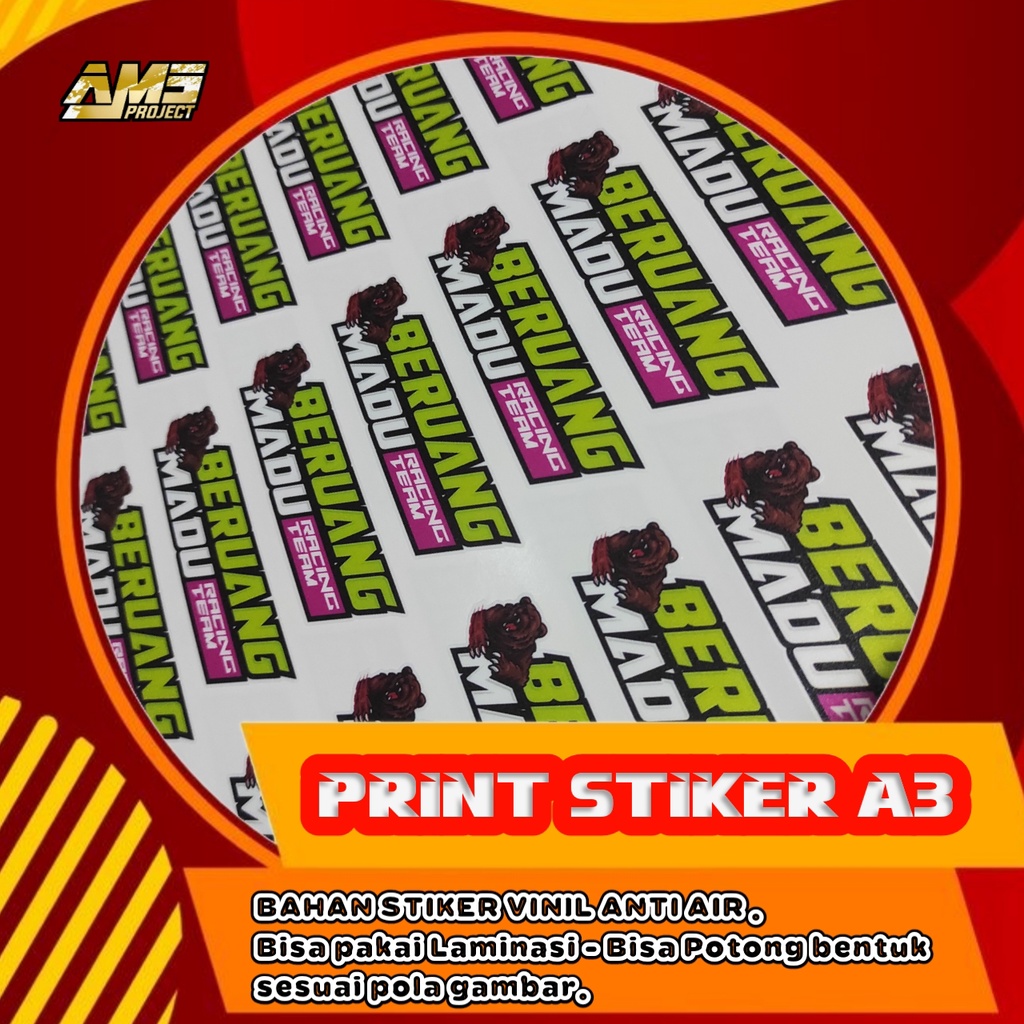 

Custom Print Stiker Vinil A3 Bahan Anti air
