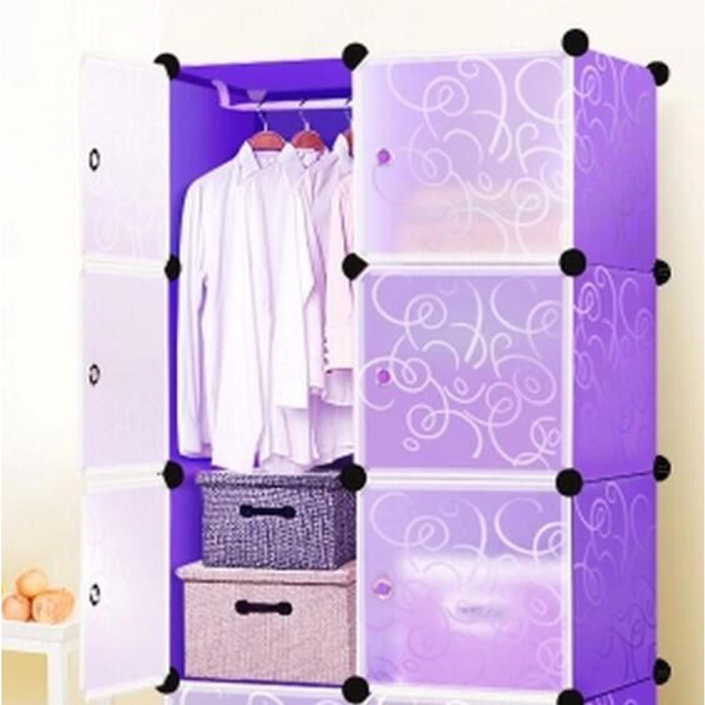 TD-DA1 TaffHOME Lemari Baju Plastik DIY 6 Pintu - LBXJ019