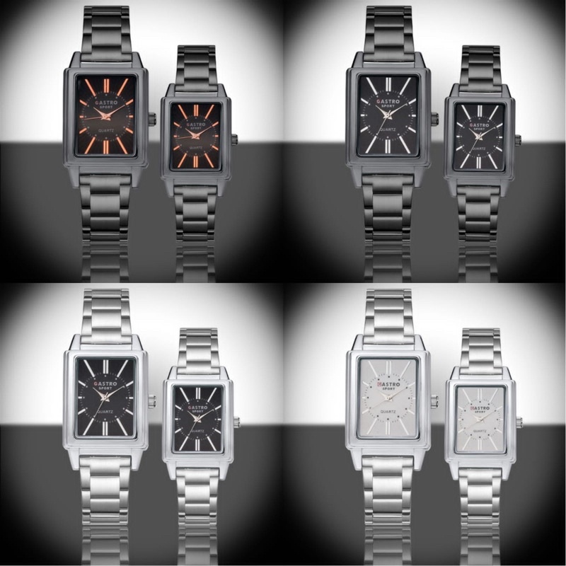 jam tangan couple GASTRO kotak all stell