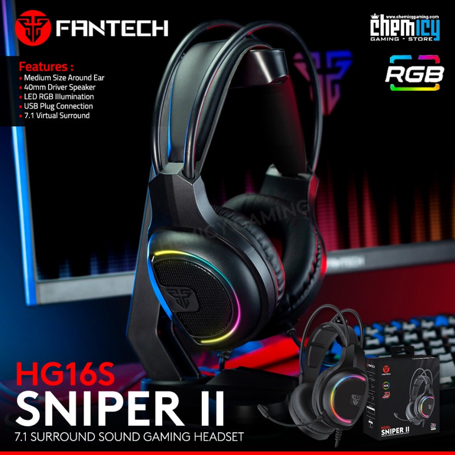 Fantech HG16S RGB Sniper II 7.1 Surround Sound Gaming Headset