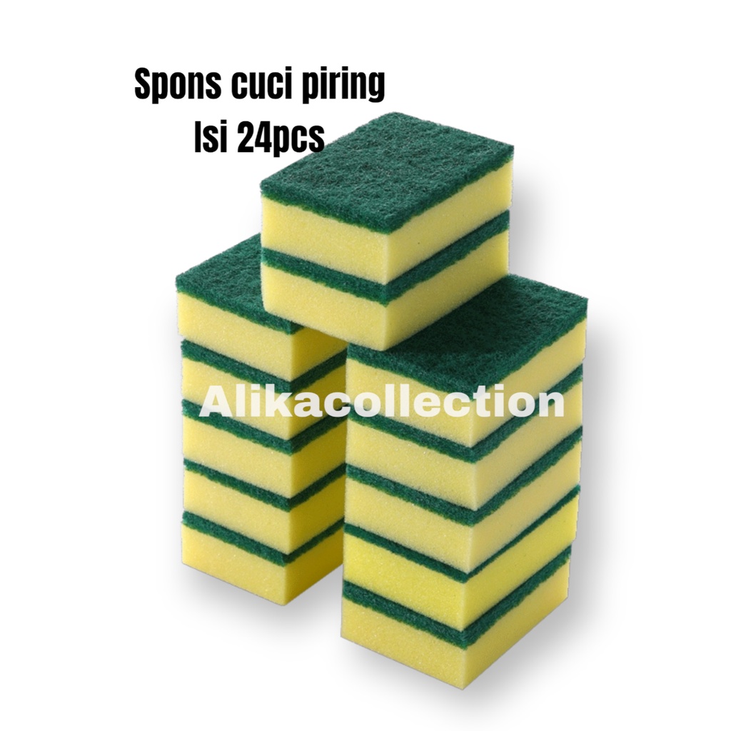 Spons cuci piring spons busa cuci piring isi 24pcs