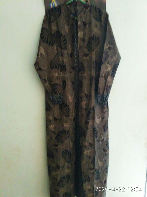Gamis Batik Rempel Maxi Dress Jumbo Baju Wanita Pakaian Muslim Murah Bahan Katun Batik Pekalongan