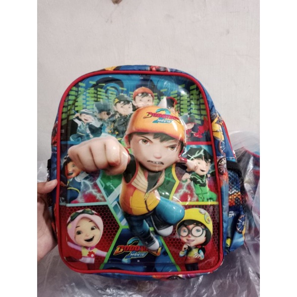 ransel PAUD TK SD motif BOBOBOY bisa nyala LED model timbul 3D