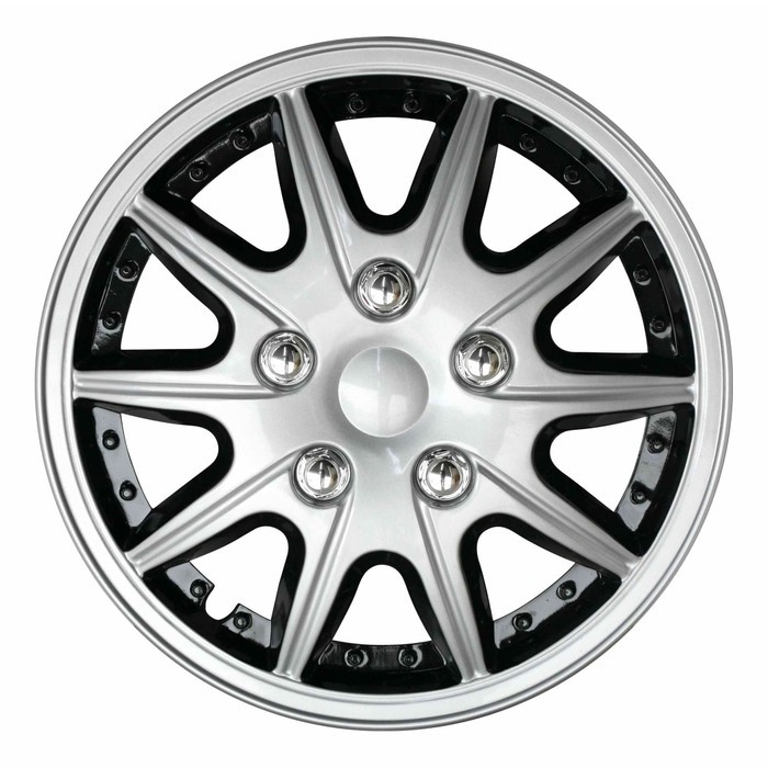 COVER VELG SPORT WHEEL DOP RODA LOWIN DESIGN 14 INCHI CHROME &amp; HITAM - 1 SET 4PCS