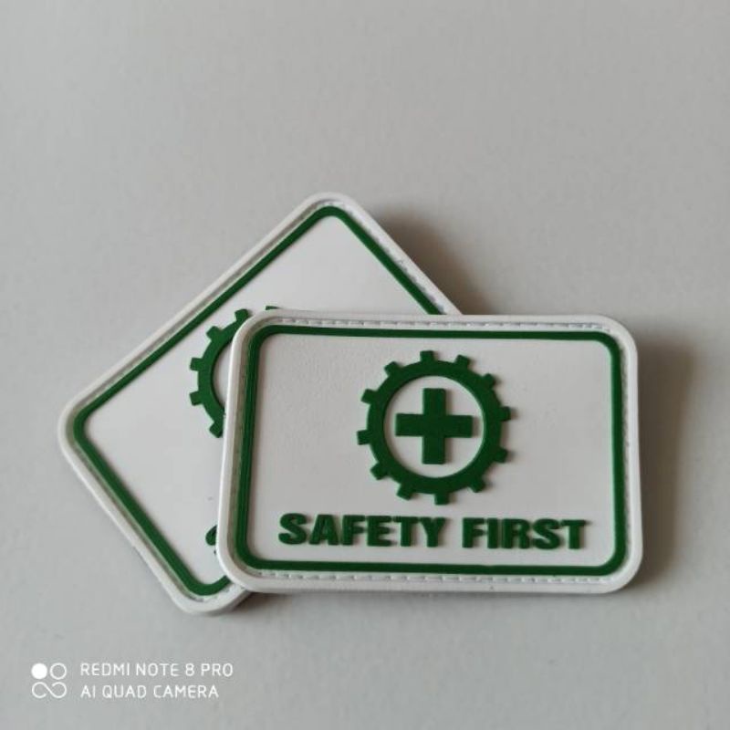 PATCH RUBBER SAFETY FIRST / PATCH RUBBER LOGO EMBLEM KARET VELCRO