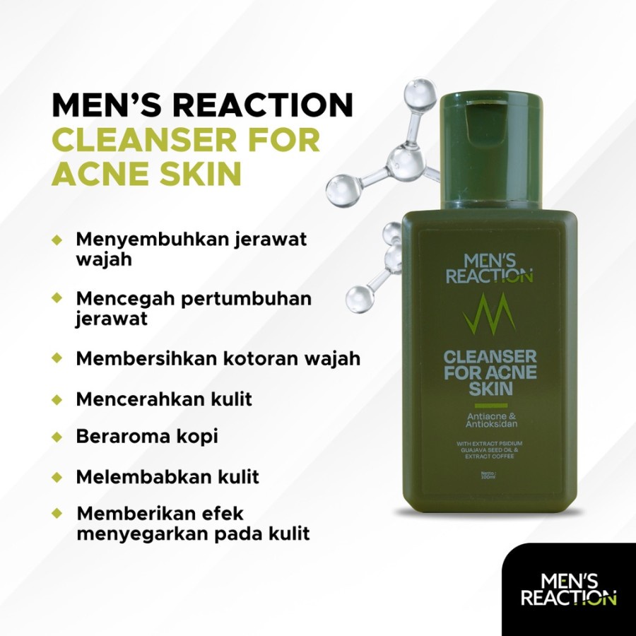 Mens Reaction Acno Clean Out Liquid - SABUN CAIR PENGHILANG JERAWAT DAN BEKAS JERAWAT BRUNTUSAN AMPUH/original produk/best seller