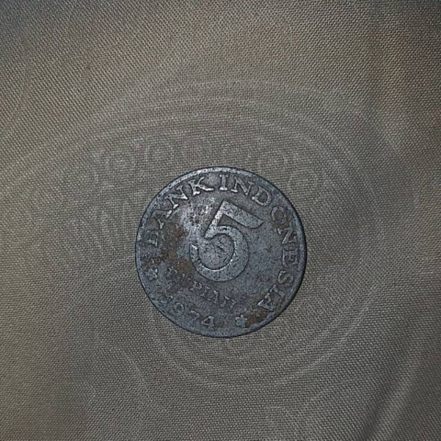 UANG KOIN 5 RUPIAH TAHUN 1974