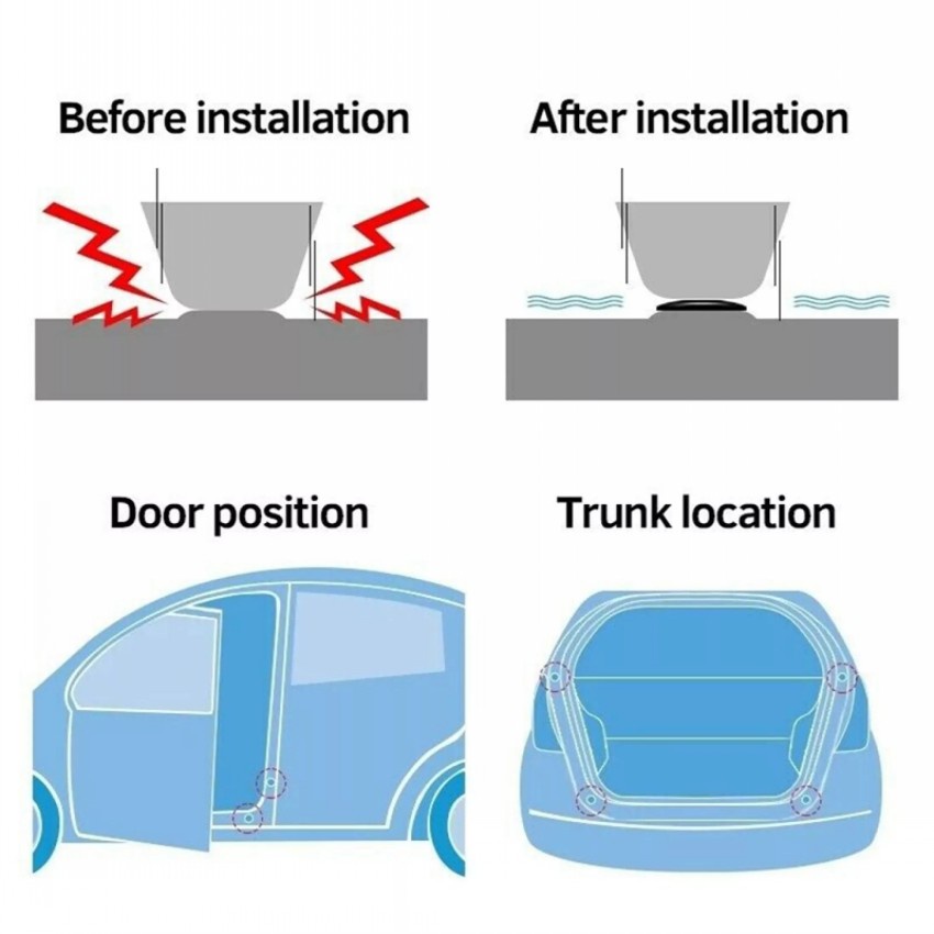 [Grosir] Mini Universal Anti shock Gasket Bagasi Aksesoris Mobil10Pcs Karet Silikon Anti Bising Tudung Pintu Isolasi Bantal Stiker Mobil
