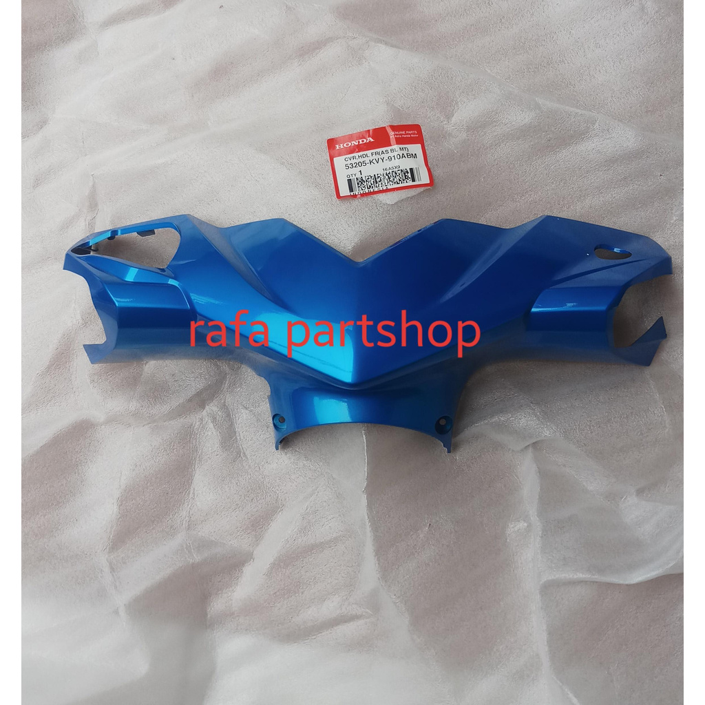 Cover Handle FR Batok Depan Stang Beat Karbu Biru Metalik 53205KVY910ABM ORI AHM