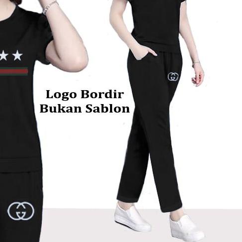 LM 64115 Setelan Enjoy Baju Setelan Training Lengan Pendek Jumbo XXL