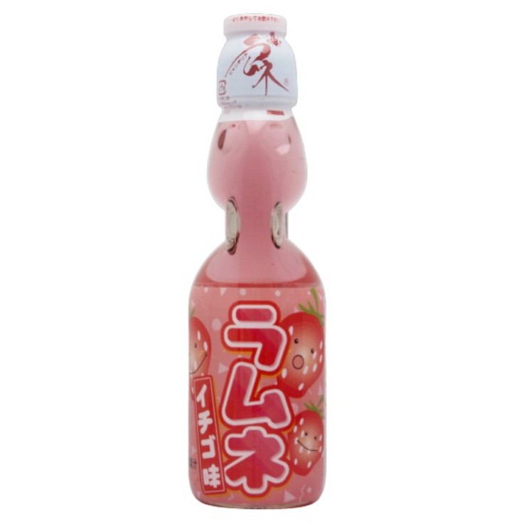 Hata Ramune Strawberry Flavor | Minuman Import Jepang | Minuman Jepang | Minuman Soda Jepang