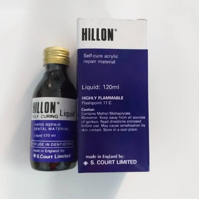 Hillon Liquid Cair Self Curing 120ml Minyak SC Acrylic Self Cure Otomatis Bahan Akrilik Gigi Palsu H