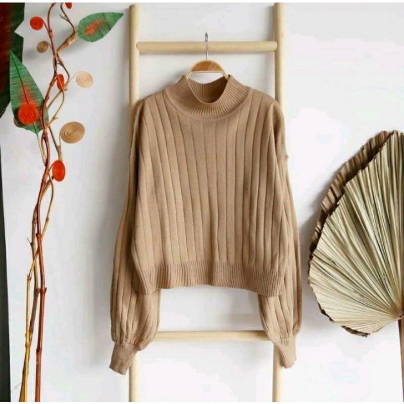 Blouse Rajut,Turtleneck Wanita,Sweater Rajut