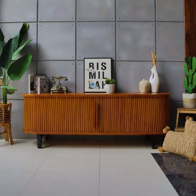 MEJA TV KAYU JATI ASLI JEPARA / CABINET TV JATI / LEMARI TV JATI