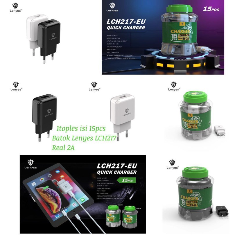 SUKSES-LCH-217 - Batok Lenyes Adapter Real 2A 1USB LCH217 Harga per PCS