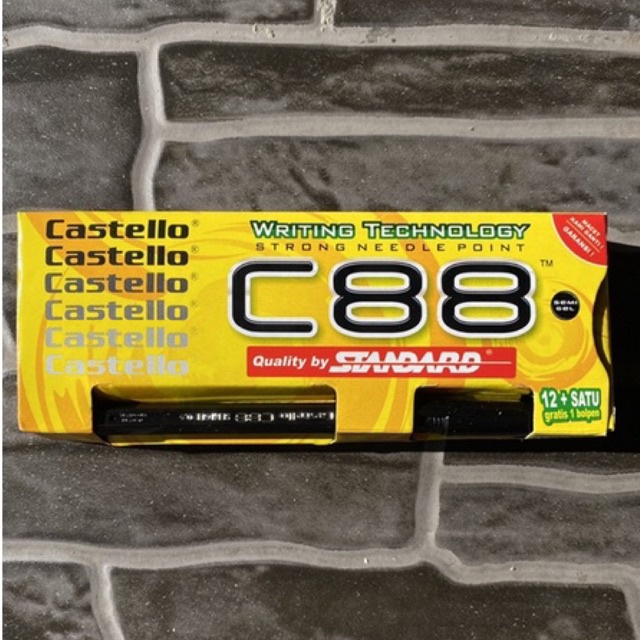 

CASTELLO C88 Pulpen Tinta Hitam Grosir Murah - Isi 12pcs